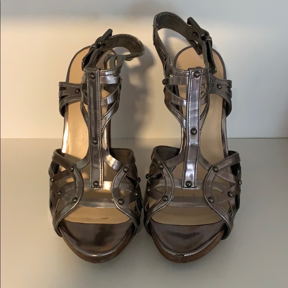 COPY - Guess Gladiators Silver Heels Size 6